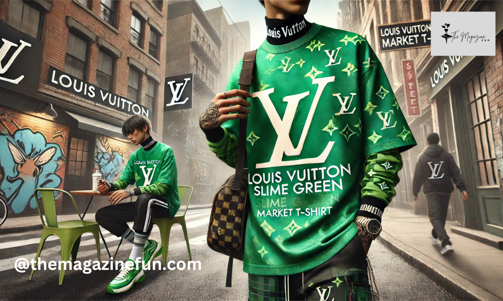 louis vuitton slime green market t shirt