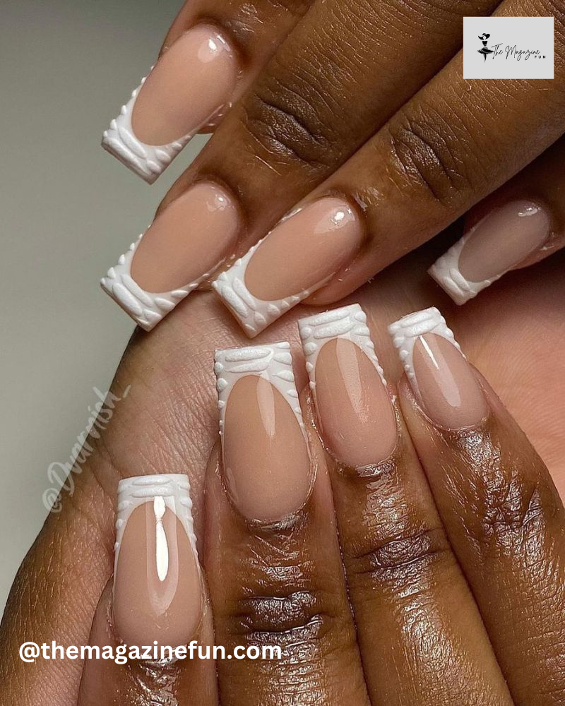 White Tips with 3D Lines