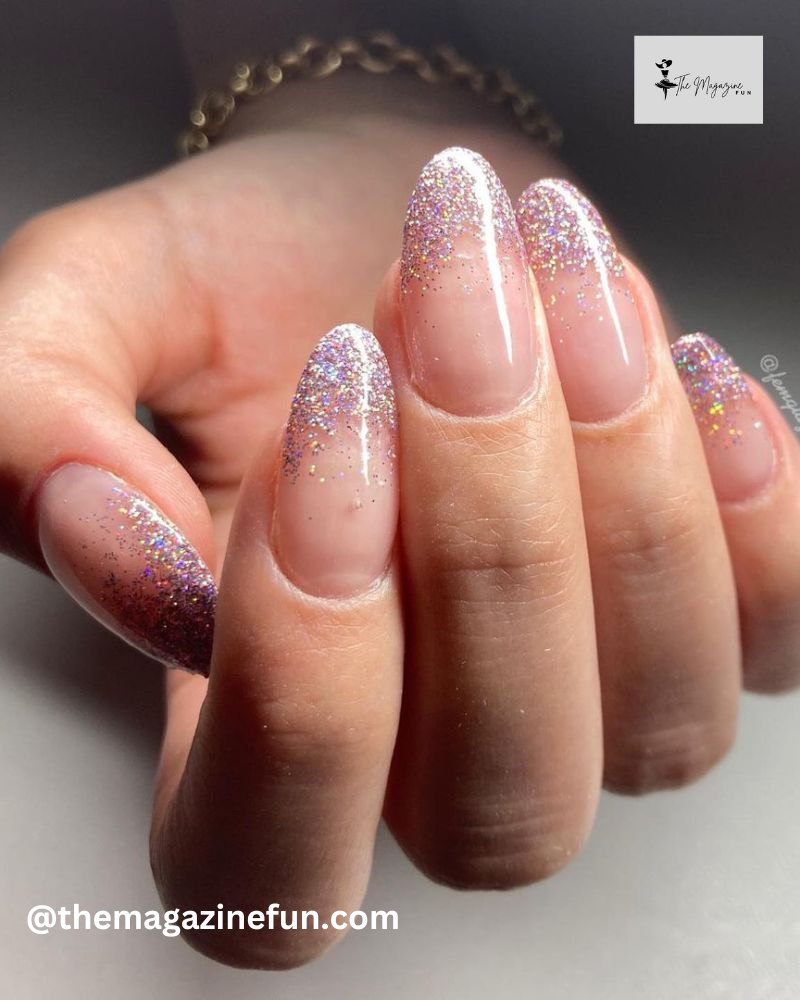 Glittery Ombre with Light Pink Sparkles